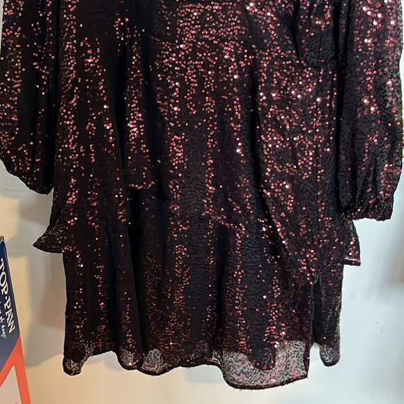 City Chic Sequin Jocelyn Dress in Claret womens size 16 - Picture 6 of 12